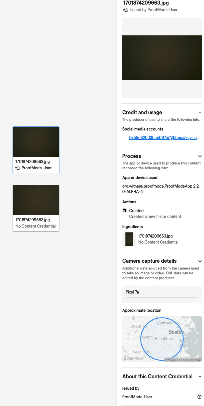 Simple C2PA screenshot