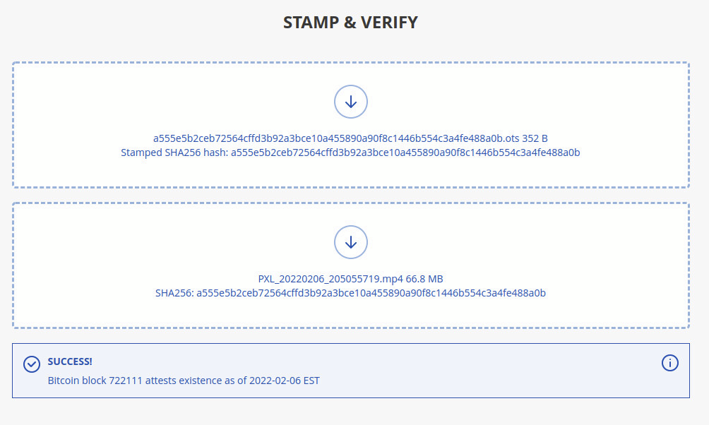 opentimestamps verification